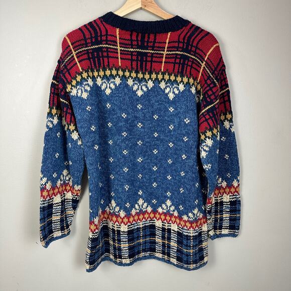 Bushwacker Winter Tunic Sweater Fair Isle Holiday Christmas Ice Skating Plaid S - Picture 4 of 10